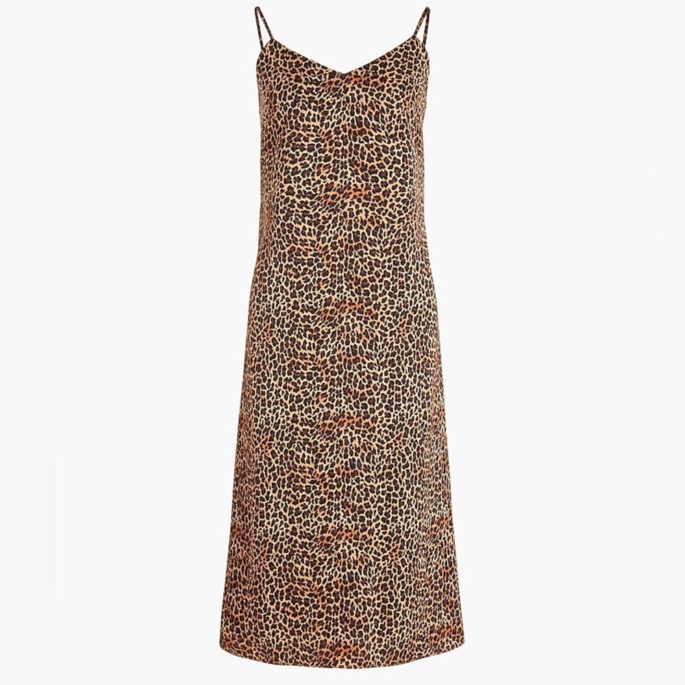 J. Crew Leopard V-neck Slip Dress (NEW)